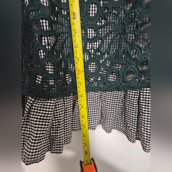 MAEVE Gingham & Lace Top - Picture 6 of 7
